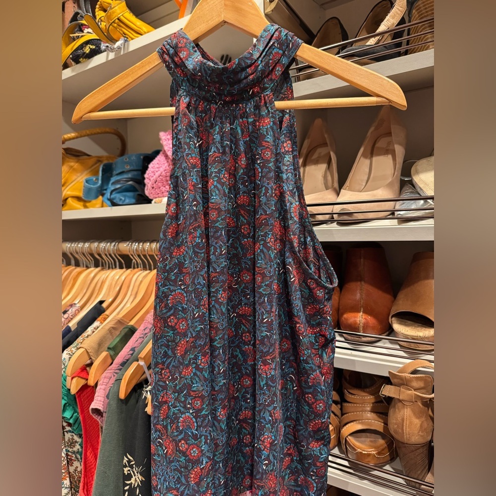 Evereve Red and Teal Floral Top